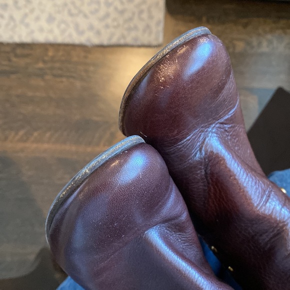 Chloe Burgundy Heeled Boots - Picture 10 of 11